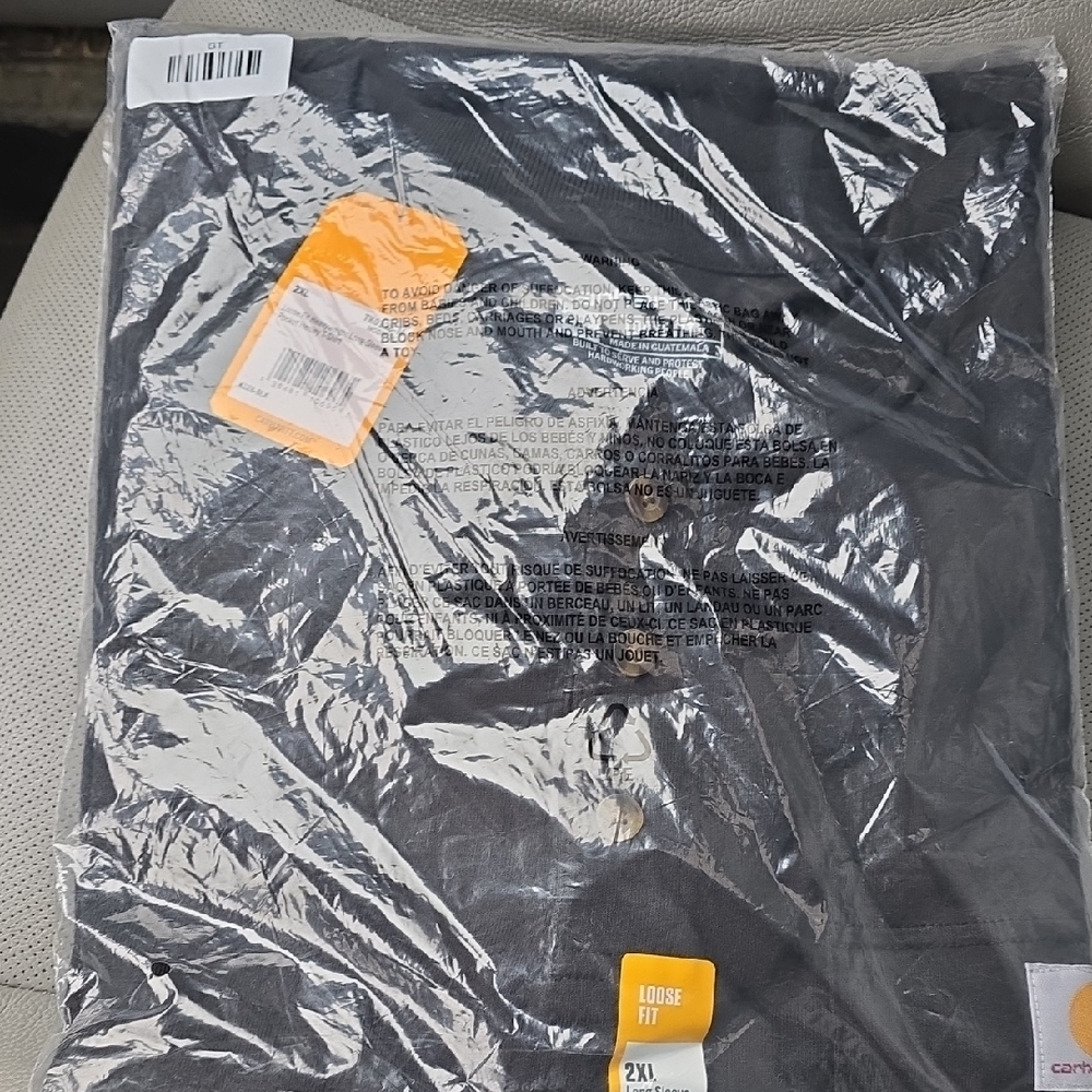 Carhartt Loose Fit Black Long Sleeve Shirt Henley